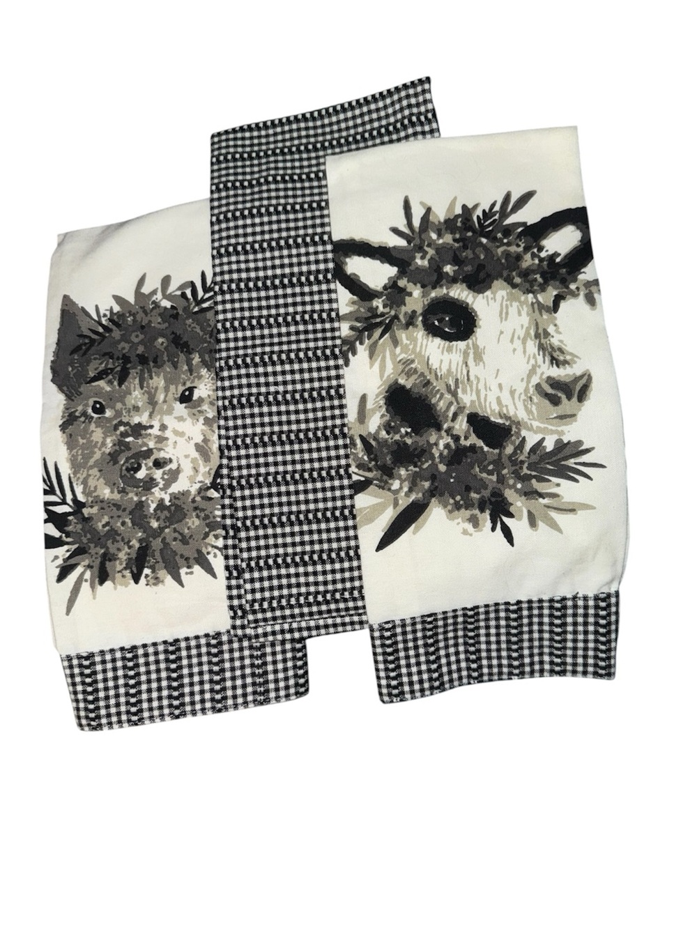 Home Sweet Farmhouse Kitchen Textiles, 18×28", Barn Animals set of 3